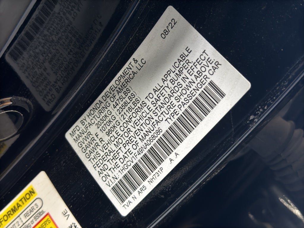 2022 Honda Accord Sedan Sport SE