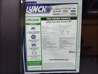 2020 Hyundai Accent SE