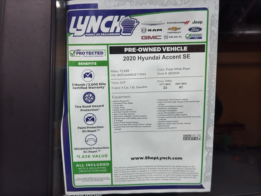 2020 Hyundai Accent SE