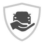 Car on hand icon