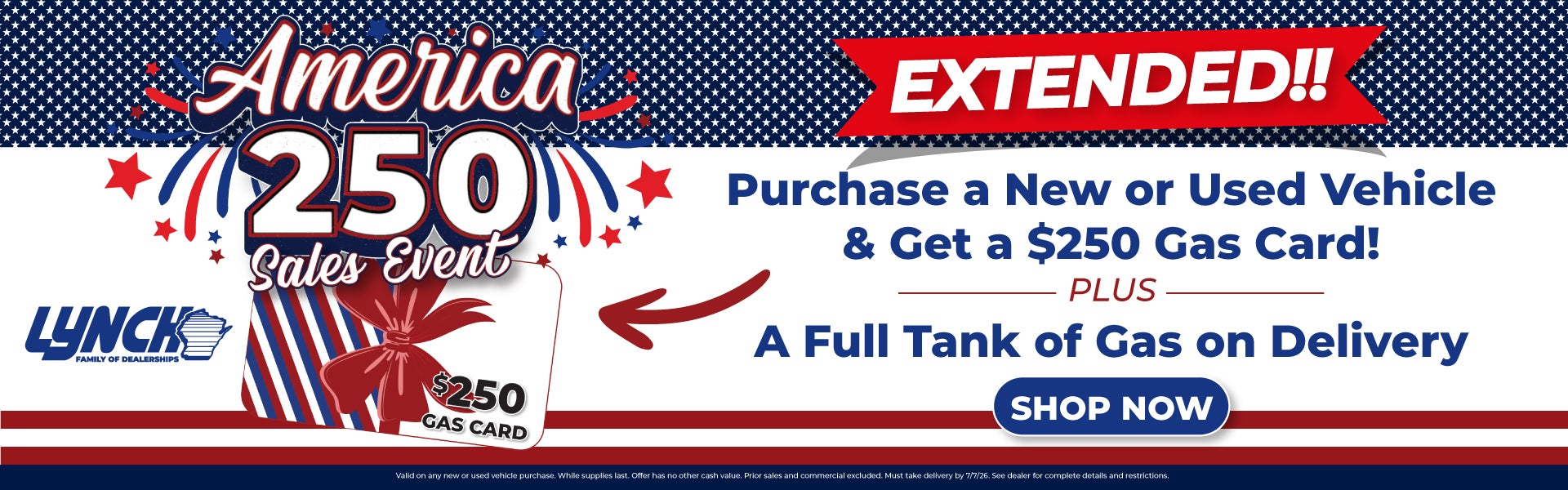 $250 gas card with purchase
