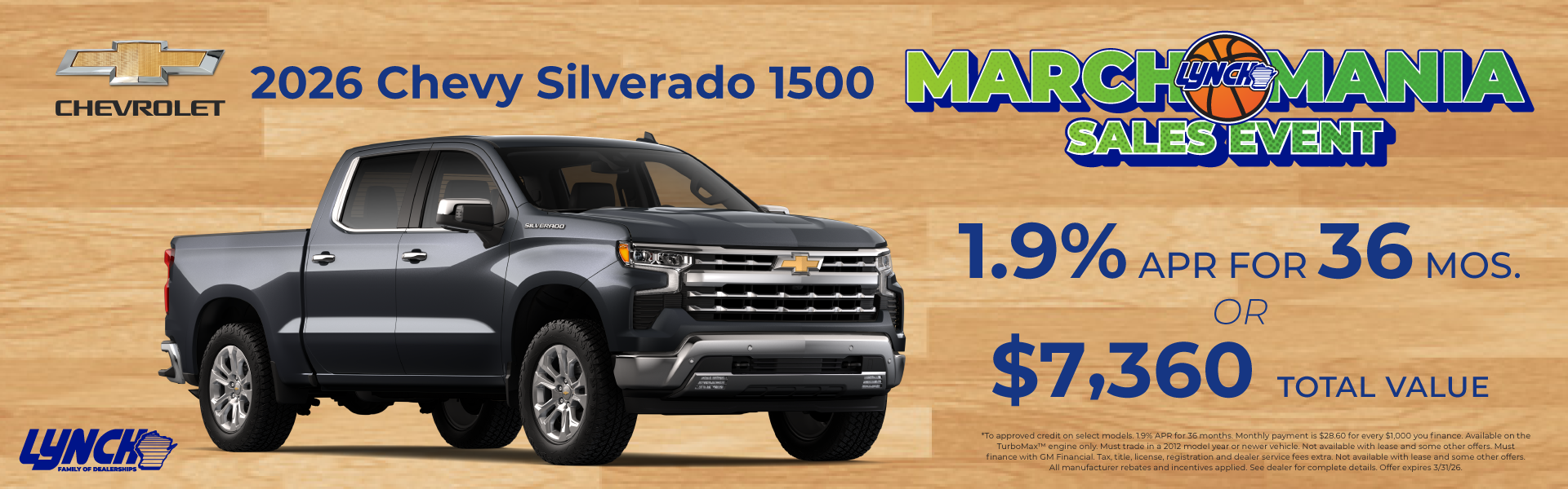 Silverado savings at Lynch Chevy Kenosha