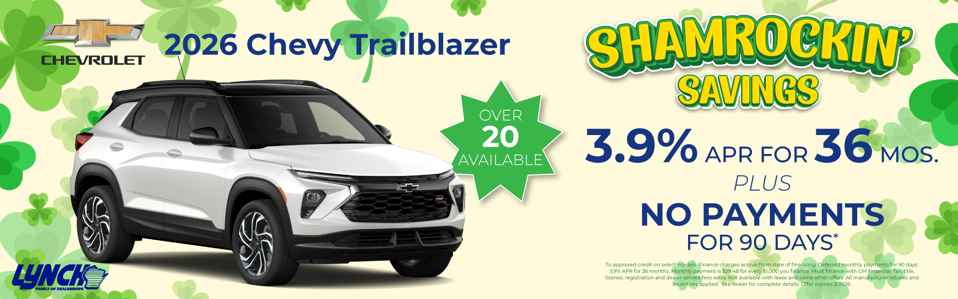 Trailblazer savings at Lynch Chevy Kenosha